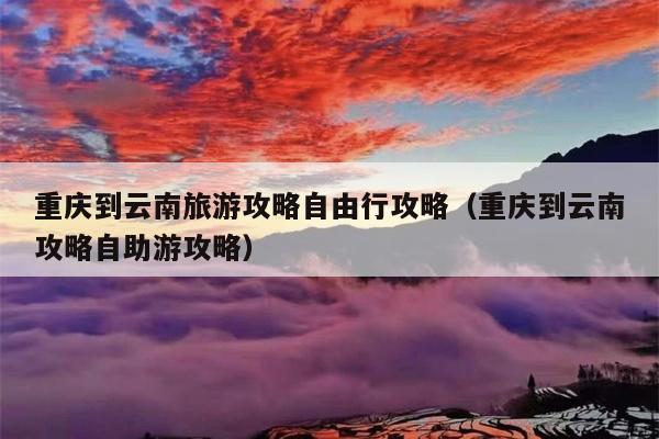 重庆到云南旅游攻略自由行攻略（重庆到云南攻略自助游攻略）